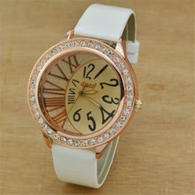 Wholesale Bling Big Dial Rhinestone Crystal Moon Watch Women Fashion Casual Leather Strap Quartz Wristwatch Reloj 2024 - buy cheap