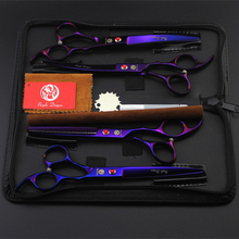 7.0 inch Professional Pet Scissors for Dog Grooming Shears High Quality Straight Thinning Curved Scissors 4pcs/set 2024 - buy cheap