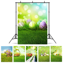 Весенний Зеленый Пасхальный фон с лугами для детей, детские фоны для фотосъемки, индивидуальные 3D фотографии для фотостудии, Фотофон 2024 - купить недорого