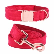 Unique Style Paws Velvet Dog Collar and Leash Christmas  Soft & Comfy Gift for Small or Large Dog 2024 - buy cheap