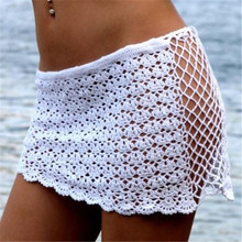2019 Sexy Women Lace Crochet Bathing Suit Bikini Bottom Dresses Swimwear Cover-Ups Beach Dress Belt Skirt Women Sexy Beachwear 2024 - buy cheap