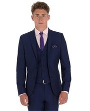 New Arrival Groom Tuxedo Navy Blue Groomsmen Peak Lapel Wedding/Dinner Suits Best Man Bridegroom (Jacket+Pants+Tie+Vest)B372 2024 - buy cheap