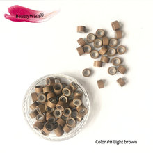 Beautywish-Micro anillo de silicona para extensiones de cabello, 5mm, cuentas forradas, 10000 piezas, con línea de silicona 2023 - compra barato
