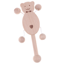 Sonajeros de mano de madera sonajero para bebé timbre de mano dentición educativa temprana Montessori sonido música juguetes niño-sonajero-tambor 2024 - compra barato