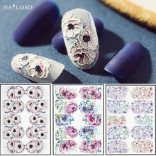 1pc 3D Acrylic Engraved Flower Nail Sticker Embossed Flower Nail Water Decals Empaistic Nail Water Slide Decals Fashion Nails 2024 - buy cheap