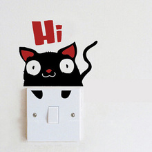 Настенные наклейки с изображением удивленного кота, наклейки для домашнего декора, съемные виниловые наклейки для детской комнаты, декоративные милые наклейки для гостиной 2024 - купить недорого