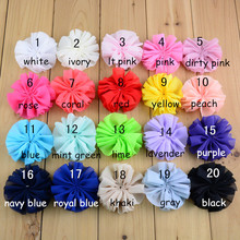 60 pcs/lot , 2.75" Chiffon ballerina Double Ruffle Unfinished Flowers Chiffon twirl pleated tutu fabric flowers 2024 - buy cheap