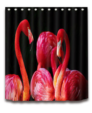 72'' Custom Vintage Deep Red Color Flamingos Long Bathroom Shower Curtain Polyester Bathroom Waterproof Curtain & 12 Hooks 2024 - buy cheap