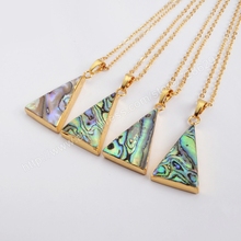 BOROSA 5Pcs/lot New Arrival Gold Color Triangle Abalone Shell Pendant Bead Jewelry G0464 2024 - buy cheap