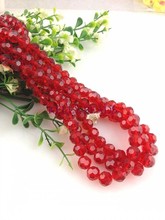 Free Shipping 50pcs/lot Red Color Cut&Faceted Glass Crystal Loose Beads Spacer Beads 12mm 2024 - buy cheap