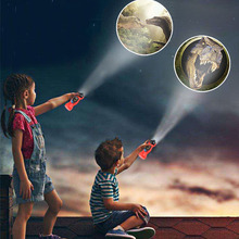 Светодиодная лампа-Динозавр для детского сна, проектор с 24 узорами, фонарик, игрушки с подсветкой, вращающаяся развивающая игрушка для детей 2024 - купить недорого
