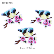 TIANXINYUE 10 pcs 10*9.5 cm bird Patches Iron On DIY Embroidered Appliques Sew On For Clothing fabric Bags Swallow patch 2024 - buy cheap