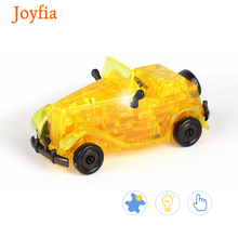 Quebra-cabeça de cristal 3d, brinquedo educacional para crianças, faça você mesmo, bloco de construção, carro clássico, montado, veículos engraçados 2024 - compre barato