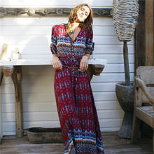 Sexy Print Long Women Dress Elegant Maxi Vintage 2020 Fashion Beach Robe Bohemian Vestidos Casual Clothes Summer Style Dress 2024 - buy cheap