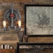 Loft estilo creativo de madera de Lámpara con diseño de tubería Industrial apliques de pared Edison pared vintage accesorios de luz para iluminación interior 2024 - compra barato