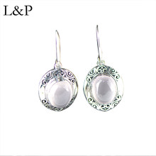 Vintage Rose Quartz Gemstones Drop Earrings For Lady 2019 Real 925 Sterling Silver Simple Elegant Earrings Jewelry Accessories 2024 - buy cheap