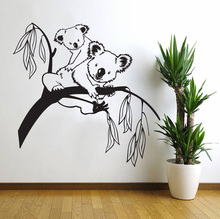 Cute Animal Wall Decals Tree Bear Cute Animal Room Decoration Vinyl Art Design Poster Mural Kids Room Decor W367 2024 - buy cheap