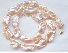 Жемчужное ожерелье Z5418 17 "20 мм с натуральным розовым жемчугом 2024 - купить недорого