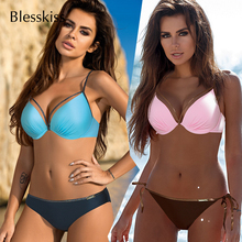 2021 Women Bikini Push Up Sexy Bandage Swimwear Swimsuit Reflective Edge Summer Brazilian Swimming Suit Bathing Suits Plus Size 2024 - buy cheap