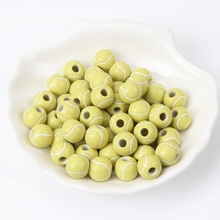 Wholesale 12mm 20pcs Yellow Tennis Shape Acrylic Round Spacer Ball Beads For Jewelry DIY 2024 - buy cheap