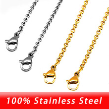 100% Stainless Steel O Shape Rolo Chain 2mm Bulk Silver Color Long Necklace Chain Choker For Women Cadenas Wholesale 10pcs 2024 - buy cheap