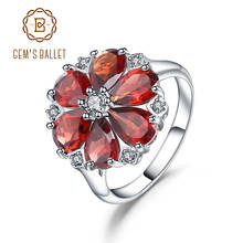 GEM'S BALLET 5.05Ct Natural Red Garnet Cocktail Ring 925 Sterling Silver Gemstone Vintage Flower Rings For Women Fine Jewelry 2024 - buy cheap