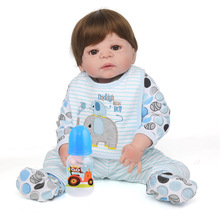 Npkdoll-boneca reborn para bebês, boneca inteiro de silicone com 55cm, realista, recém-nascidos, presente para crianças 2024 - compre barato