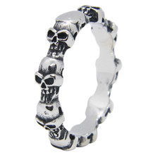 Support Dropship Newest Size 7-13 Cycle Skull Ring 316L Stainless Steel Hot Selling Unisex Skull Ring 2024 - buy cheap