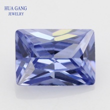 5A Light Tanzan Blue Rectangle Shape Cut CZ Stone Synthetic Gems Cubic Zirconia For Jewelry Size 2x4~10x14mm 2024 - buy cheap