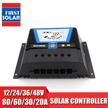 Panel solar con pantalla LCD, cargador de batería externa PWM, controlador de carga solar USB 5V utilizado para batería de plomo ácido, 80A/60A/30A/20A 2024 - compra barato