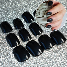 Black Children Acrylic Nail Tips Short Kids False Nails for Small Size Nails Carnival Candy Style Student Festival Decoration 2024 - buy cheap