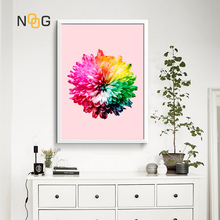 NOOG Nordic Colorful Peony flowers Wall Art Plant Canvas Posters and Prints Green Canvas Painting Picture for Living Room Decor 2024 - buy cheap