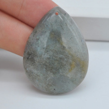 Natural 40x30MM Labradorite Stone Bead Teardrop CAB Cabochon Hole Jewelry For Gift GEM Pendant 1PCS H152 2024 - buy cheap