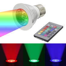 4 шт./лот RGB Светодиодная лампа 3 Вт E27 E14 GU10 Светодиодная точечная лампа 85-265 в несколько цветов с дистанционным управлением RGB Освещение 2024 - купить недорого