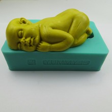 Sleeping  baby modelling silicon soap mold fondant Cake decoration mold soap mold 100% food grade raw material No.F8001 2024 - buy cheap