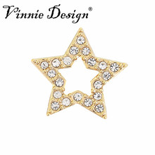 Vinnie Design Jewelry Crystal Star Slide Charms fit for 10mm Stainless Steel Leather Wrap Bracelets 5pcs/lot Wholesale 2024 - buy cheap