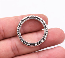 28mm 6pcs Antique Silver Plated Ring Charms Pendant For DIY Necklace Bracelet Jewelry Accessories 2024 - buy cheap