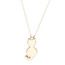 QIAMNI Fashion Designer Lovely Animal Necklace Jewelry Beautiful Bijoux Quiet Little Cat Necklace Pendant For Women 2024 - buy cheap