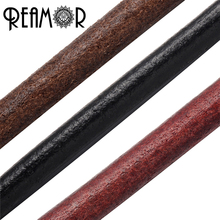 REAMOR 1Meter 8mm Vintage Genuine Leather Rope Black Red Brown String Cord For Jewelry Making Craft Bracelet Jewelry Accessories 2024 - buy cheap