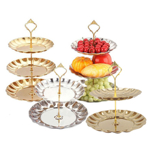 New Fruit Plates Stand Pastry Tray Candy Dishes Cake Desserts 2/3 Layer Stainless Steel Party Home Decoration 2024 - buy cheap