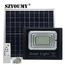SZYOUMY-foco de luz LED Solar con Control remoto, lámpara de calle impermeable IP67, 5 uds., 10W/25W/40W/60W/100W 2024 - compra barato