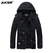 AKSR-Chaqueta de marca para hombre, abrigo largo con capucha extraíble, informal, ajustado y cálido, para Otoño e Invierno 2024 - compra barato