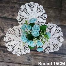 15CM Round Vintage Handmade Crochet Tablecloth Placemats Wedding Doily Dish Mat Cup Coffee Pad Mantel Individual Table Coaster 2024 - buy cheap