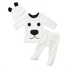 Soft 3Pcs Bear set Newborn Baby Girl Boy Long Sleeve Tops Pants Outfits Set Fluffy Clothes 2024 - buy cheap