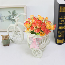 Искусственный цветок в горшке, ваза из ротанга + цветы метров, весенние декорации, пластиковый велосипедный цветок, набор, украшение для дома, свадьбы, вечеринки 2024 - купить недорого