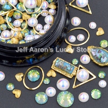 Mixed style metal 3d nail art decorations rhinestones pearls frame glitter nails accessoires diy kit #3 2024 - buy cheap
