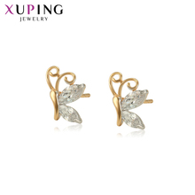 Xuping European Style Synthetic Cubic Zirconia Butterfly Design Earrings Jewelry Wedding Stud Earrings 97329 2024 - buy cheap