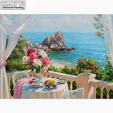 Diamond Embroidery Landscape Full Drill Square Home Decoration Sea 5D DIY Diamond Painting Flowers Picture Of Rhinestone LK1 2024 - buy cheap