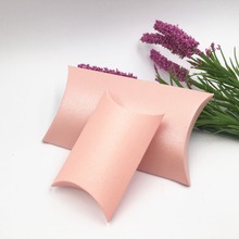 100 unids/lote de Cajas de Regalo bonitas de papel rosa, recuerdo de almohada, regalo de fiesta de boda, cajas de dulces, suministro de bolsas de papel 2024 - compra barato