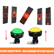 Adereços de sala de fuga manter o diamante vermelho em quadrado vermelho por algum tempo para destravar a trava magnética eletrônica de 12v 2024 - compre barato